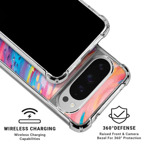 Rainbow Wave Brush Stroke by Etta Vee Google Pixel 10 Pro Clear Case